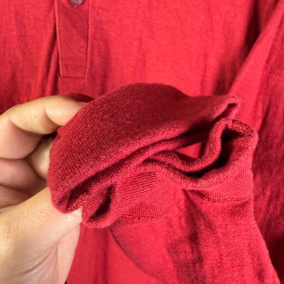 LL‎ Bean Henley 2 Layer Traditional Fit River Driver's 40% Wool Shirt Mens Large - Picture 5 of 7